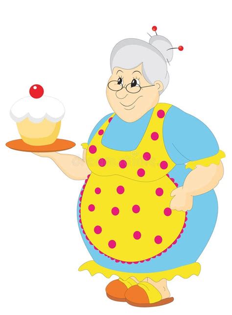 Grandmother With Cake Stock Vector Illustration Of Cook 11840125