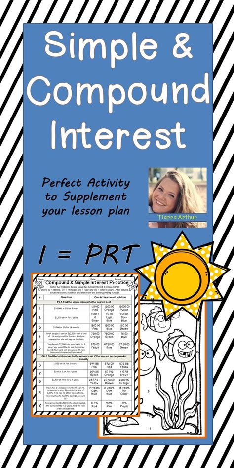 Simple And Compound Interest Worksheet Digital Activity Distance