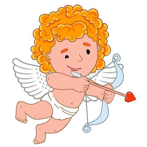 Premium Vector Cute Angel Shoots With Bow Arrow Valentines Day