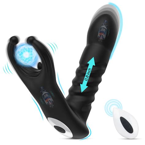 anal vibrator telescopic male prostate massager wireless remote control dildo women buttplug
