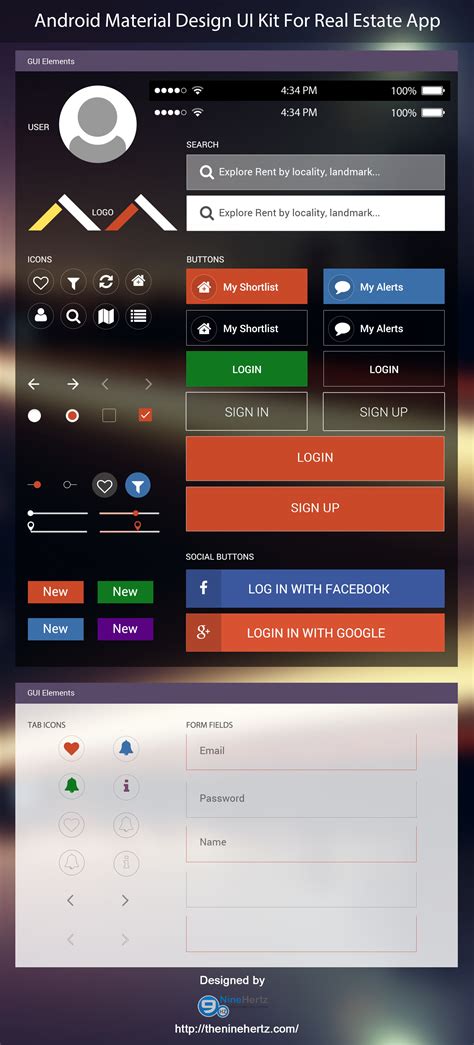 We also hope this image of material ui card background color how to create a material. Android Material Design UI Kit For Real Estate App