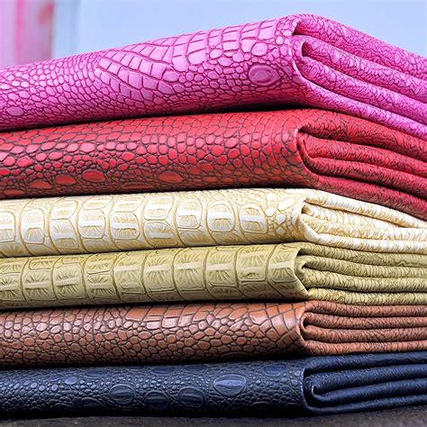 New Faux Pu Leather Fabrics 07mm Thickness Synthetic Leather Crocodile Decorative Wall