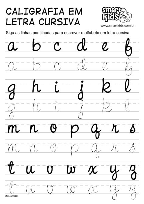 Alfabeto Cursivo Maiúsculo Minúsculo E Pontilhado Para Imprimir 31b