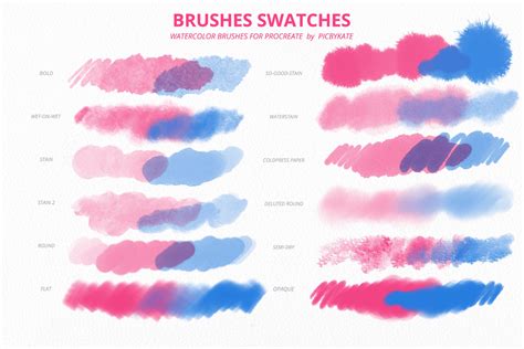 Procreate custom flower brushes set. 50 Procreate Watercolor Brushes - Design Cuts