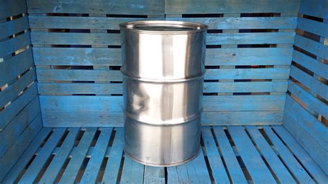 55 Gal 304 Used Stainless Closed Head Barrel 12mm Used Stainless