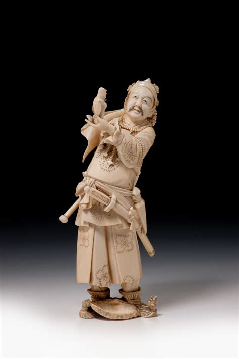 Japanese Ivory Okimono Of A Samurai Richard Gardner Antiques Japanese