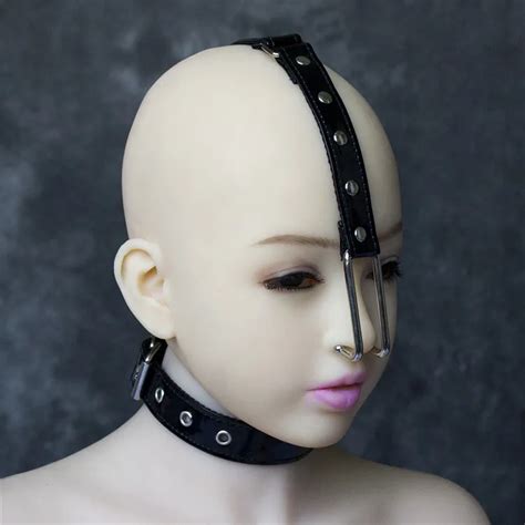 Stainless Steel Nose Hook Black Pu Leather Neck Collar Set Alternative Sex Toys Apertural Plug