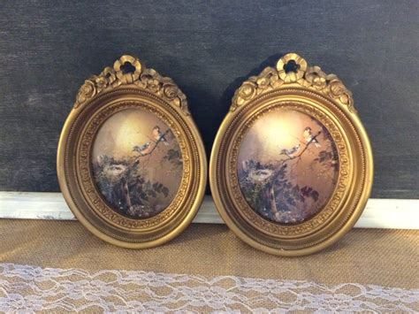 Homeco Ornate Gold Resin Oval Pictures Hollywood Regency Ornate Frames