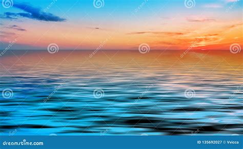 Magnificent Bright Sunset Over The Calm Surface Of The Sea Stock Image