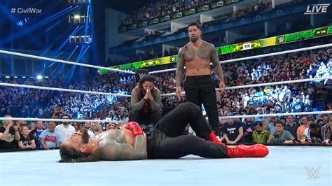 Jey Uso Pins Roman Reigns Wwe Money In The Bank 2023 Bloodline
