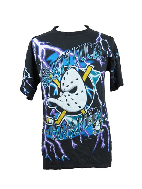 Vintage Anaheim Mighty Ducks Lightning Bolt T Shirt 5 Star Vintage