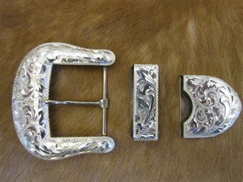 1 12″ Sterling Ranger Buckle Set Fritch Brothers Western Silver