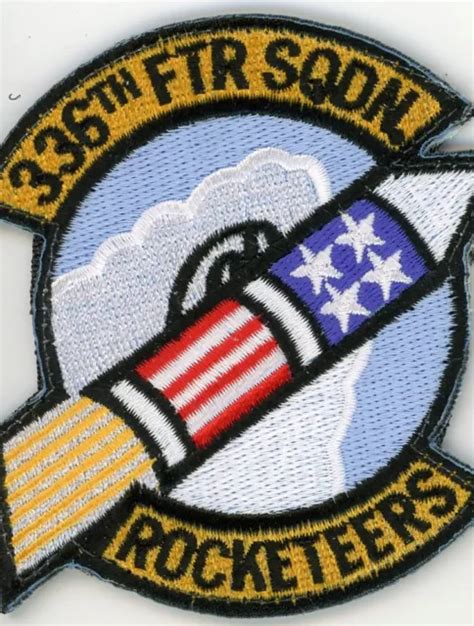 Patch Usaf F 15 336th Fighter Sqdn Rocketeers Vel Back Parche 800