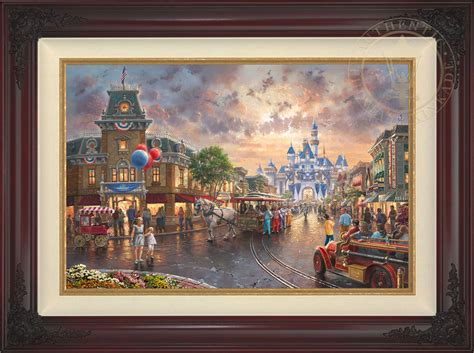 The ''painter of light'' thomas kinkade illuminates walt disney world resort's main street usa with his familiar glow. Win a Thomas Kinkade Studios Disneyland®60th Anniversary ...