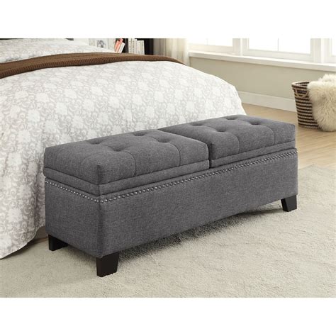 It also helps to hide any spaces if some of your mismatched furniture have. Lusso Gray Storage Bench | American Signature Furniture ...
