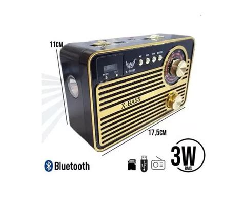 Radio Retro Caixa De Som Portatil Bluetooth Recarregavel C Al A Ad