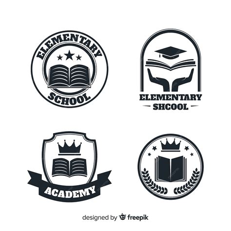 Conjunto De Logotipos Ou Distintivos Para Academias Ou Escola Primária