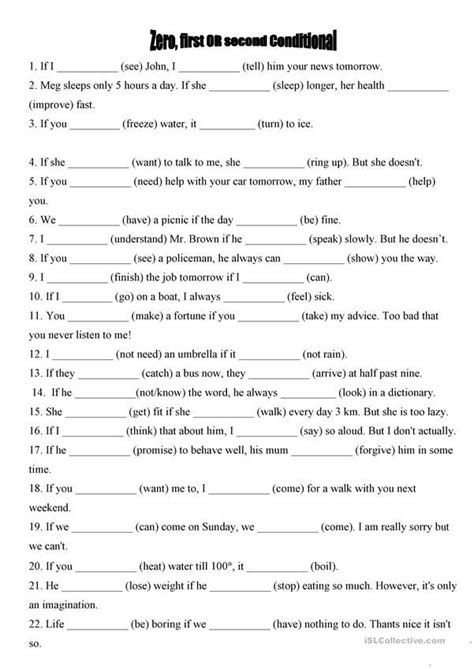 If there is a storm, my cat (run) under the sofa. Zero, First and Second Conditionals | Grammar exercises, Conditional sentence, Learn english