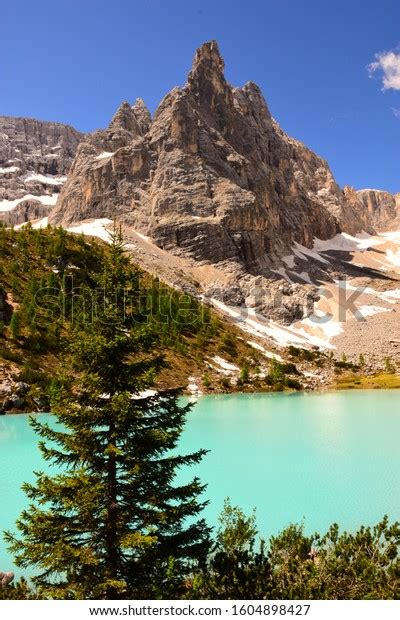 Turquoise Water Lake Sorapis Dolomite Region Stock Photo 1604898427