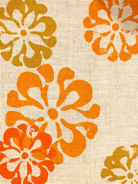 Spectacular 60s Flower Power Hippie Fabric Cotton Yardage For Home