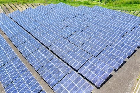 Aerial View Of Solar Panels Generating Electricity Editorial Photo