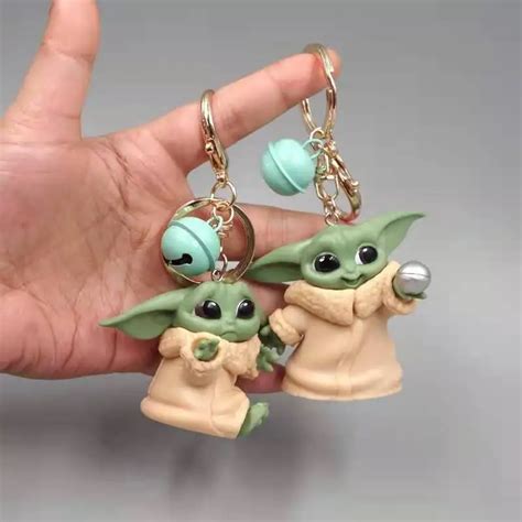 1 Set Mandalorian Baby Yoda Keychain Cartoon Yoda Pvc Keychains Figure