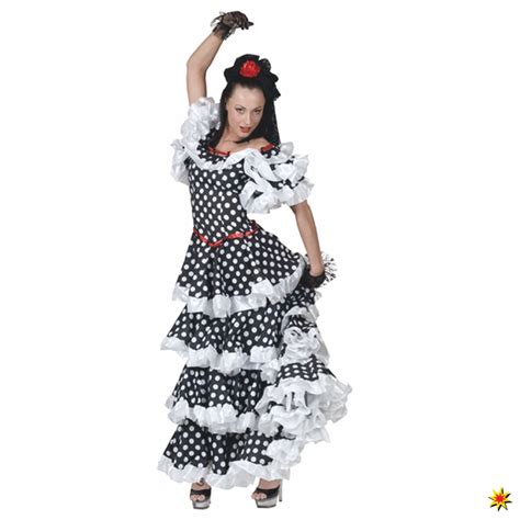 Esˈpaɲa], amtlich königreich spanien, spanisch reino de españa . Tango Kleid, Kostüm Spanierin schwarz/weiß