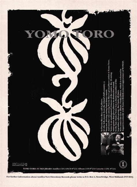 Yomo Toro Ad The Wire August 1988 Tribal Tattoos Island Records