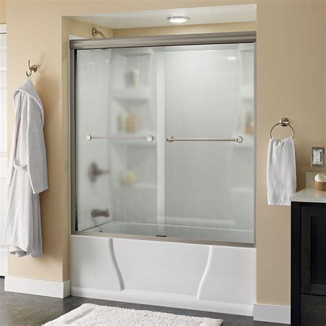 Shower doors | bath depot the store will not work correctly in the case when cookies are disabled. Delta Crestfield 60 in. x 58-1/8 in. Semi-Frameless ...