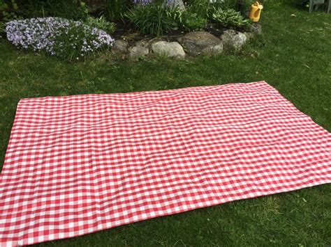 Red And White Gingham Picnic Blanket Etsy