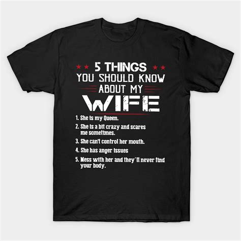5 things you should know about my wife by simpon t shirt shirts personalized t shirts