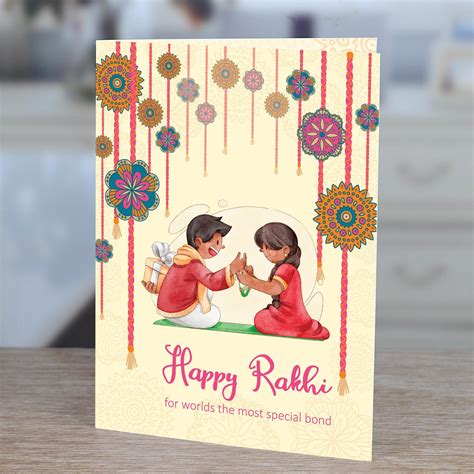 Happy Rakhi Greeting Card Rakhi Personalised