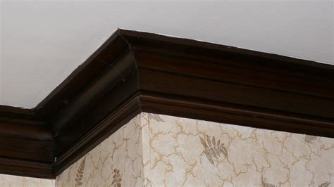 Originally, the crown molding is used to hide cracks on the area where the wall meets the ceiling. Oak Stained Crown Molding | Flickr - Photo Sharing!