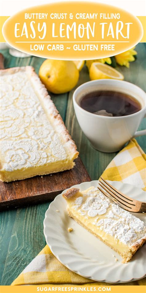 Coconut oil, gluten, cinnamon, erythritol. A creamy sugar free lemon tart that's low carb, gluten-free, and keto friendly. This is an easy ...