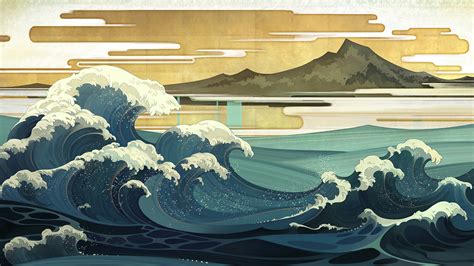 Ukiyoe Waves By Aric Athesis 1920x1080 Rwallpapers