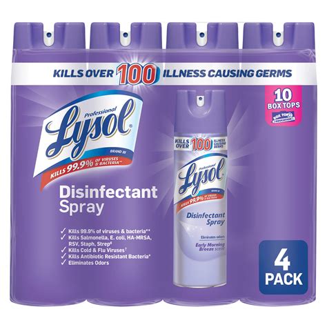 Lysol Disinfectant Spray Early Morning Breeze 19oz 4 Count
