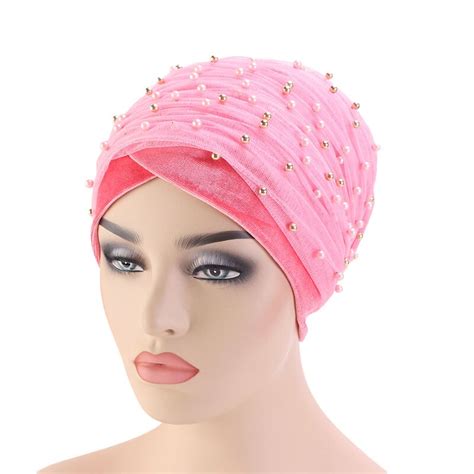 New Luxury Women Mass Gold Beaded Mesh Head Wrap Velvet Nigerian Turban Women Hijab Long Head