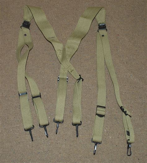 Wwii Ww2 Us M1936 Combat Suspenders Y Straps In Khaki Etsy
