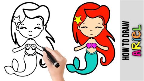 How To Draw Ariel The Little Mermaid ★ Easy Pictures To Draw Step By