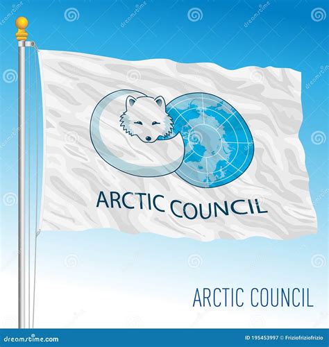 Arctic Council International Organization Flag Stock Vector