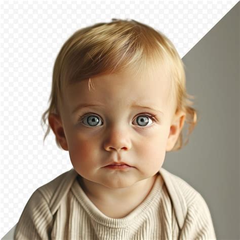 Premium Psd Portrait Of Young Baby With Serious Expression