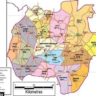 A map showing Ikere Ekiti and other Local Government Areas in Ekiti... | Download Scientific Diagram