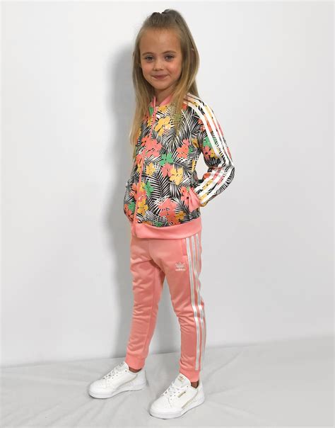 Buy Pink Adidas Originals Girls Print Ss Tracksuit Children Jd