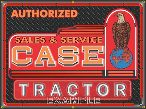 Case Tractor Dealer Logo Neon Effect Sign Printed Banner 4 X 3
