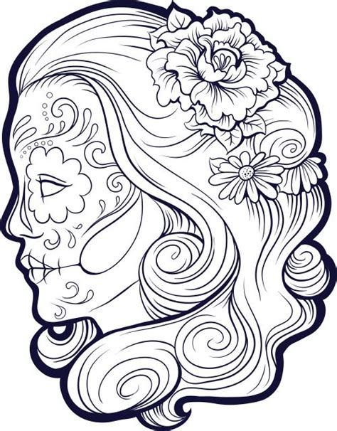 Dibujo cráneo humano libro para colorear calavera y tibias cruzadas, calavera, blanco, cara, monocromo png la calavera catrina cocina mexicana dia del muerto calavera, azucar, simetría, flor, simbolismo cráneo humano png Pinto Dibujos: Catrinas para colorear| Imagenes de catrinas para pintar