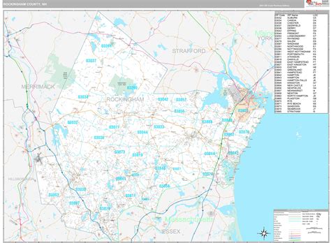 Rockingham County, NH Wall Map Premium Style by MarketMAPS