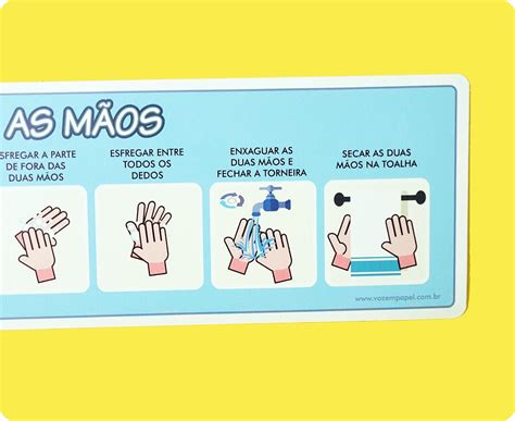 Pista Visual Lavar as Mãos Voz em papel