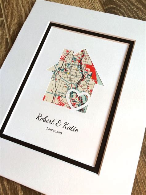 Maybe you would like to learn more about one of these? Housewarming Gift Home Map Matted Gift First Home Gift New ...