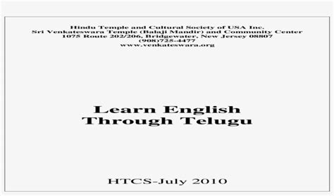 Learn English Through Telugu Learn English Through Telugu Pdf File