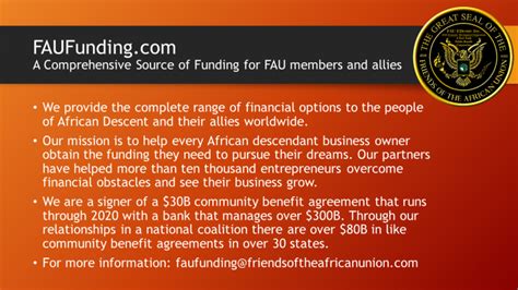 Fau Funding Friends Of The African Union